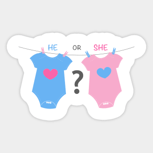 Baby body. Baby girl and baby boy. Baby gender reveal Sticker